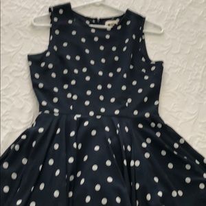 Navy polka dot dress